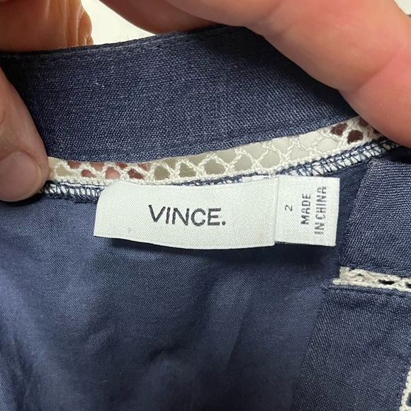 EUC Vince Ramie Lace Insert Dress - Picture 5 of 6